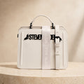 Steve Madden Chalk Crossbody Bag, Bat Detailings, Black Logo, Chic Handbag