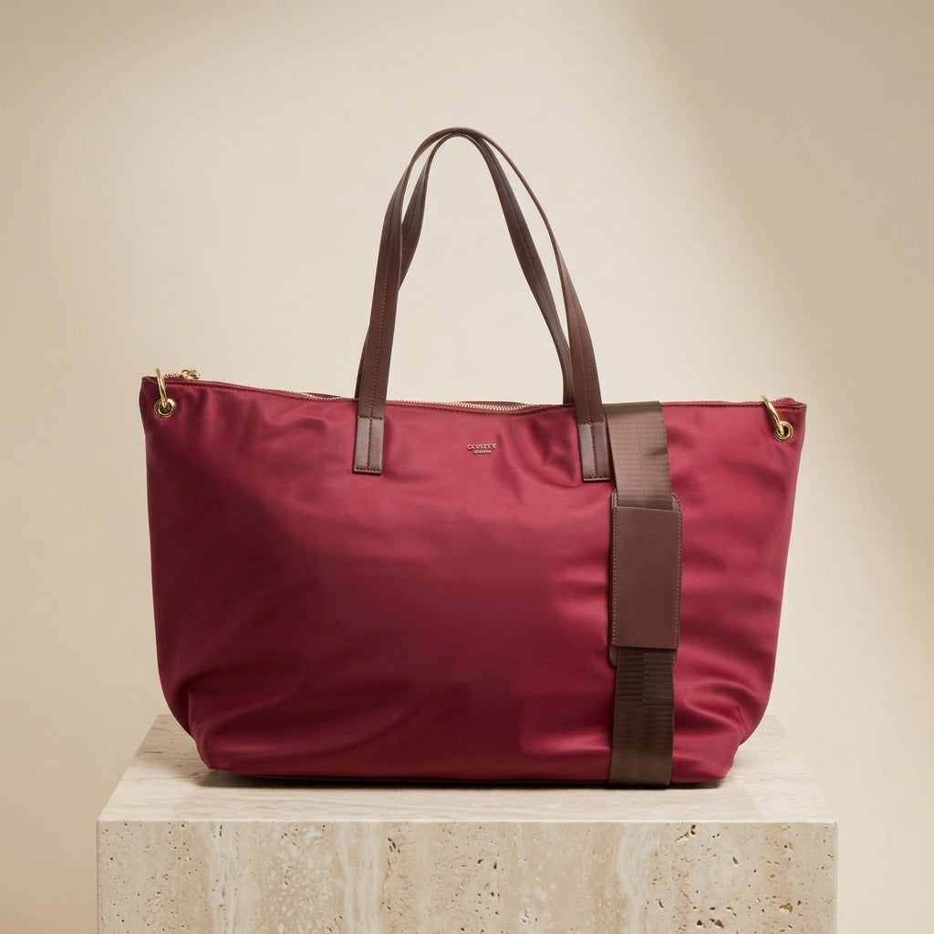 Osprey London Burgundy Weekender Bag, Nylon Travel Tote, Large Overnight Bag