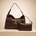 US Polo Assn Brown Hobo Bag, Dark Shoulder Purse with Pouch, Equestrian Aesthetic