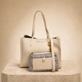 Juicy Couture Cream Lily Shopper Bag, Monogram Pouch, Tote, Gift for Her