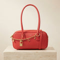 Moncrief Red Katie Bowling Bag, Gold Chain Charms, Shoulder Handbag, Gift For Her
