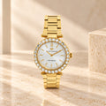 Chiara Ferragni Gold Watch, Crystal Bezel Analogue, Womens Designer Link