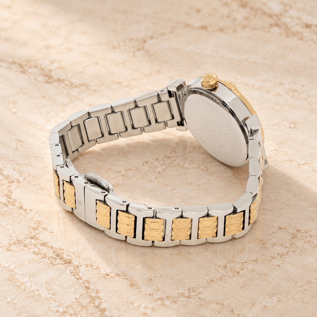 Roberto Cavalli Two Tone Watch, Snake Eclira Crystal Dial