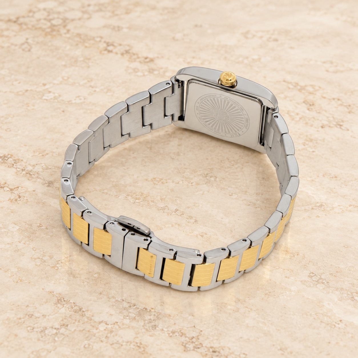 Roberto Cavalli Silver & Gold Watch, Two Tone Rectangular Crystal Gift for Her