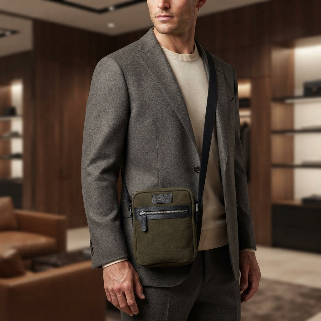 Simon Carter Dark Olive Crossbody Bag