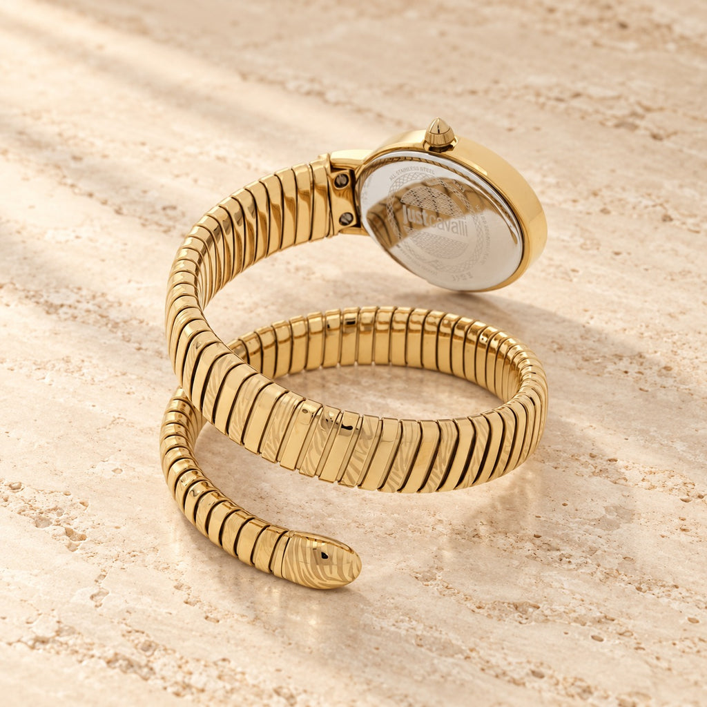 Just Cavalli Snake Wrap Watch, Gold Tone Turquoise Crystal, Womens Gift