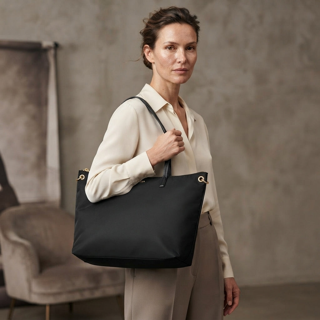 Osprey Black Nomad Workbag, Nylon Shoulder Bag, Work Tote, Minimalist Gift