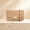 Michael Kors Beige Crossbody Bag, Neutral Minimalist Handbag, Chic Everyday Purse