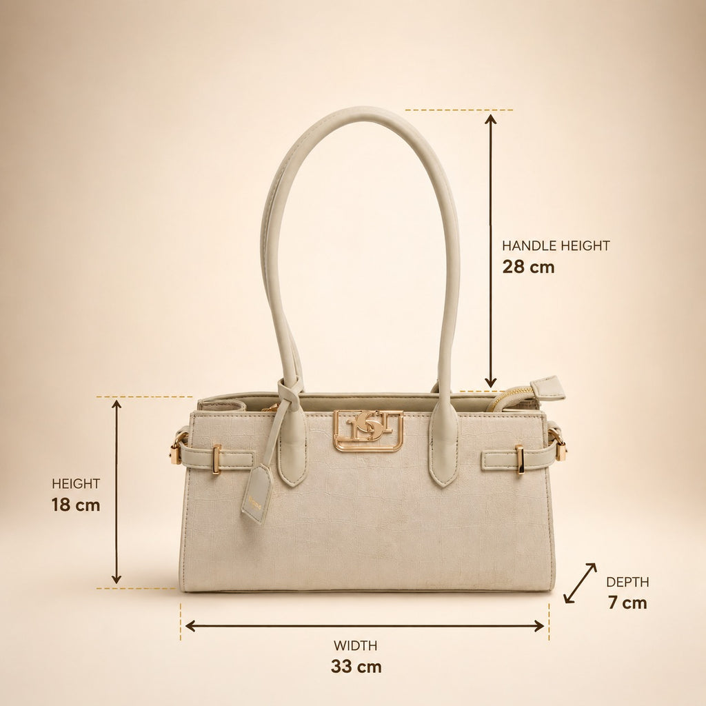 Dune Beige Shoulder Bag, Neutral Everyday Handbag, Chic Work Purse, Gift for Her