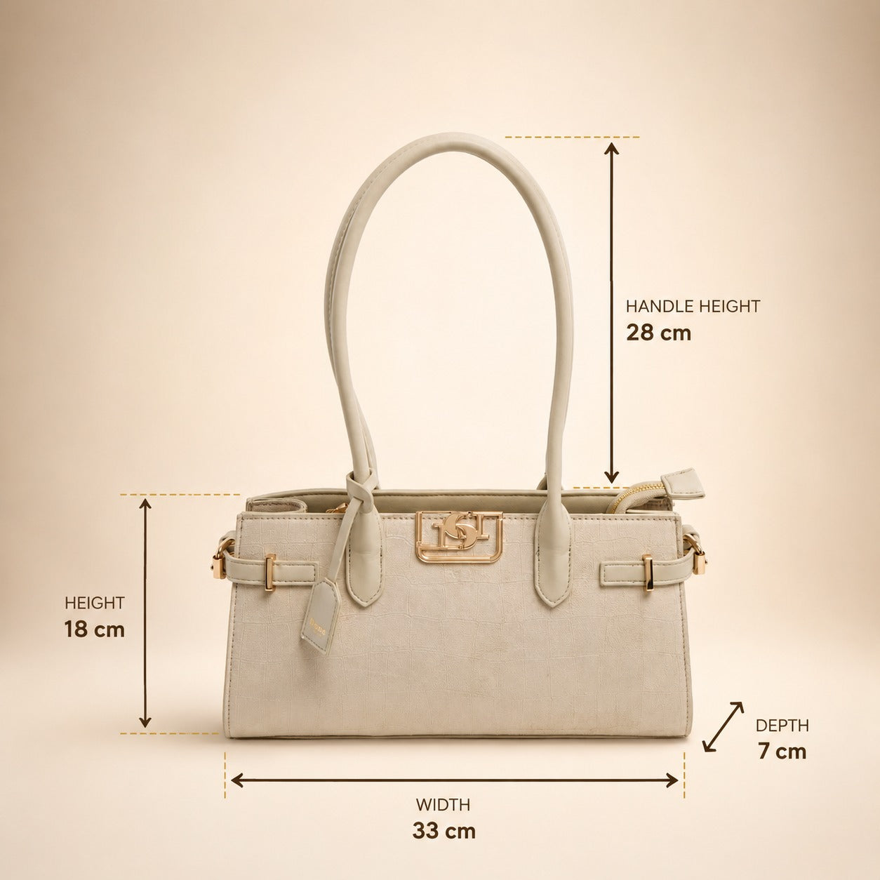 Dune Beige Shoulder Bag, Neutral Everyday Handbag, Chic Work Purse, Gift for Her