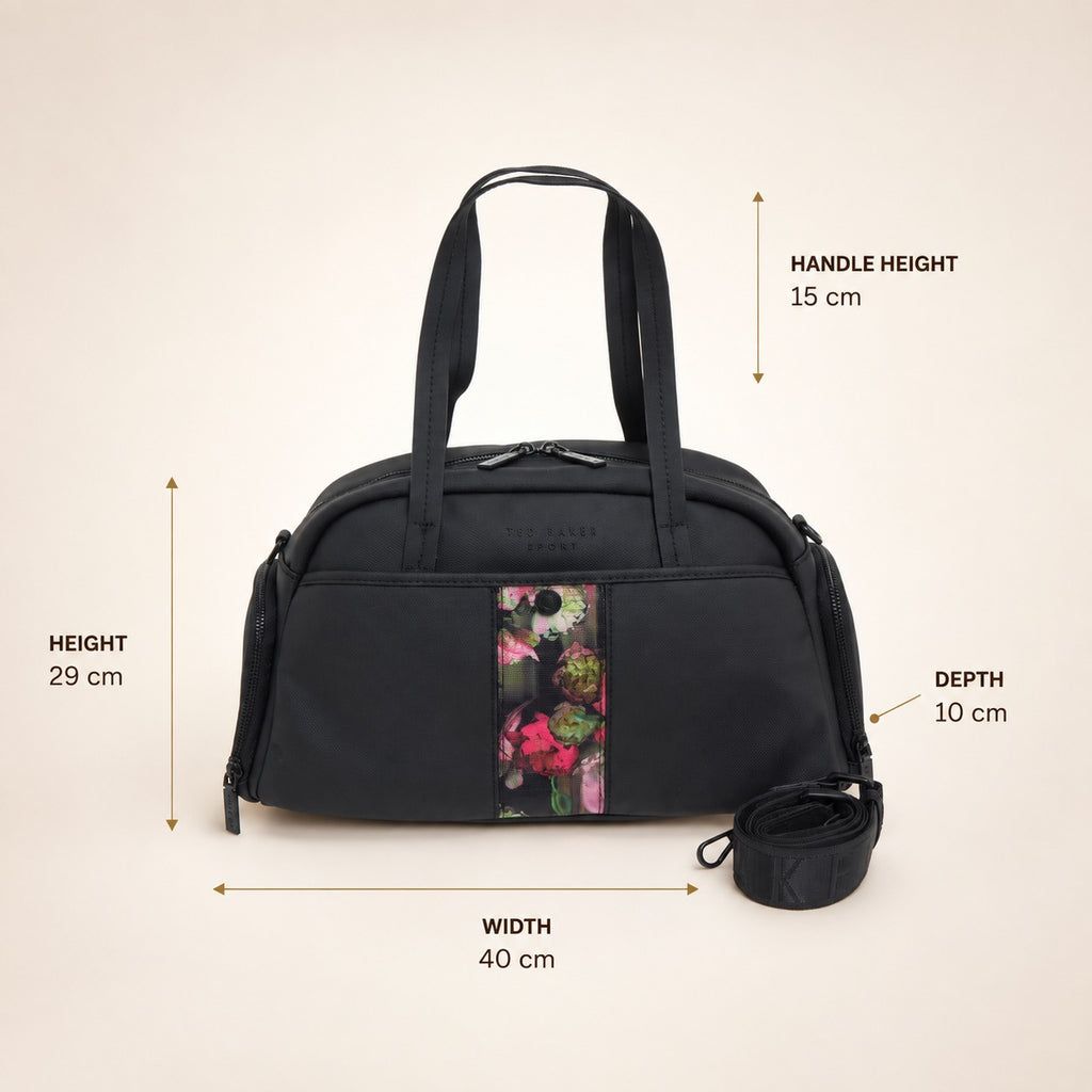 Ted Baker Sport Duffel Bag, Black Floral Tote, Gym Duffle, Weekend Travel