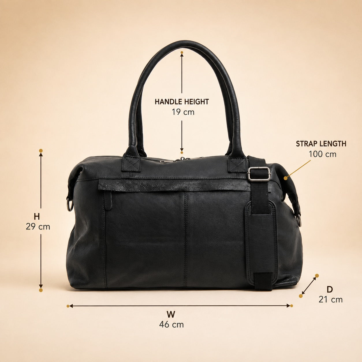Leather Culture Black Duffle Bag, Leather Tote, Travel Weekender, Everyday