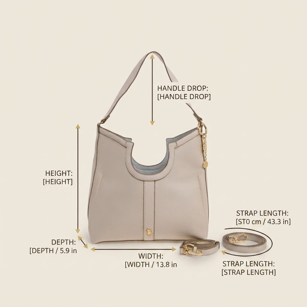 Unbranded Beige Lawson Shoulder Bag, Y2K Vintage Inspired Hobo Purse, Gold Chain Charm, 2000s Aesthetic Handbag, Everyday Gift for Her