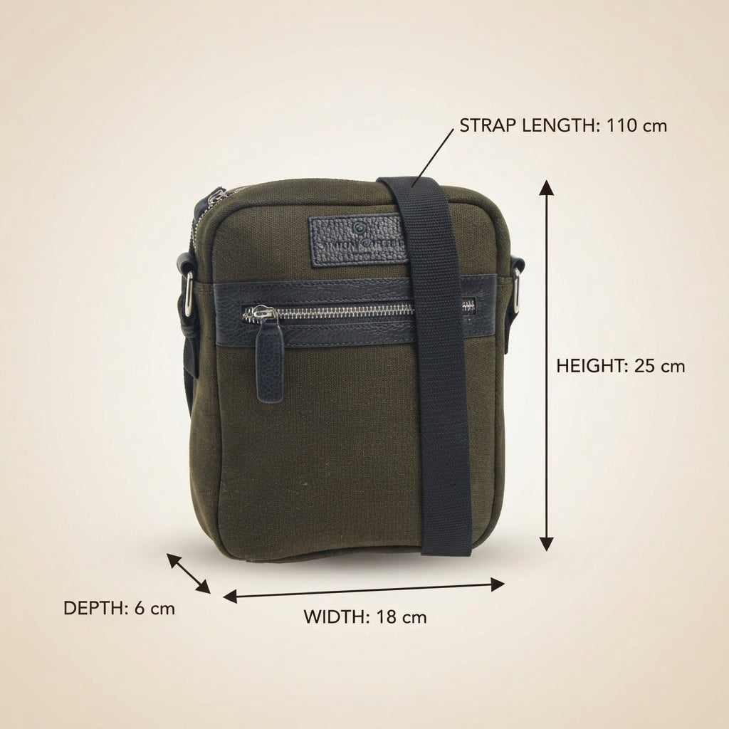 Simon Carter Dark Olive Crossbody Bag
