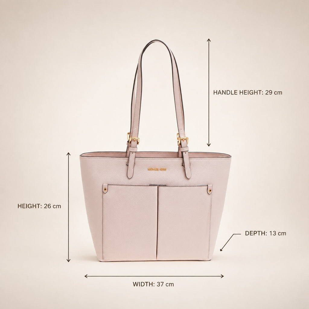 Michael Kors Powder Blush Jet Set Tote, Pink Pebbled Leather Shoulder Bag