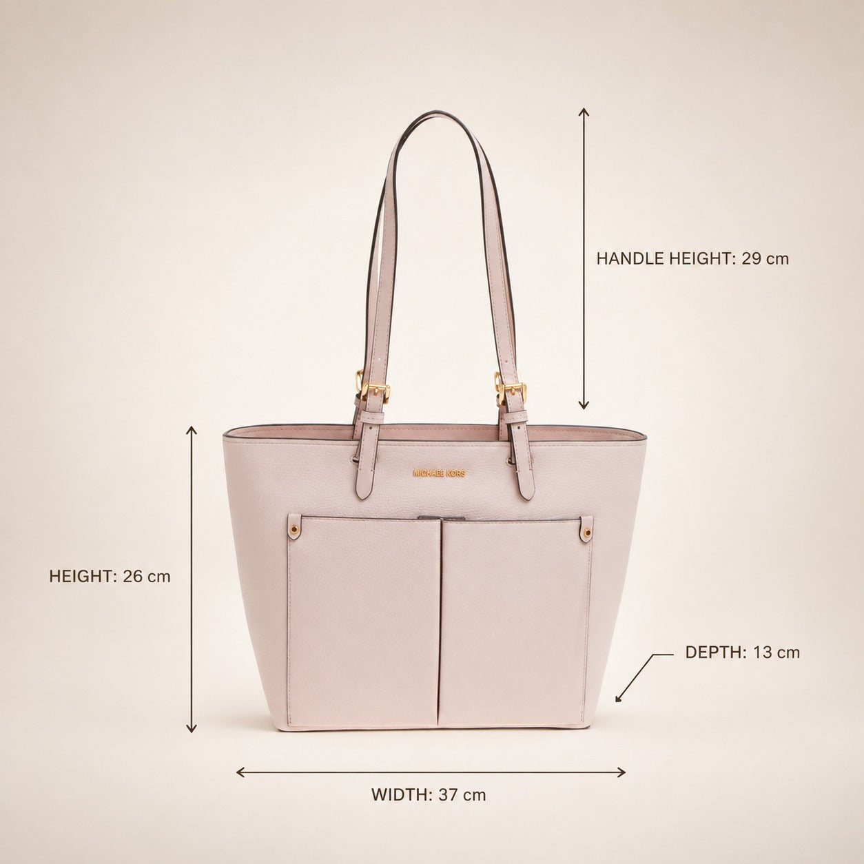 Michael Kors Powder Blush Jet Set Tote, Pink Pebbled Leather Shoulder Bag