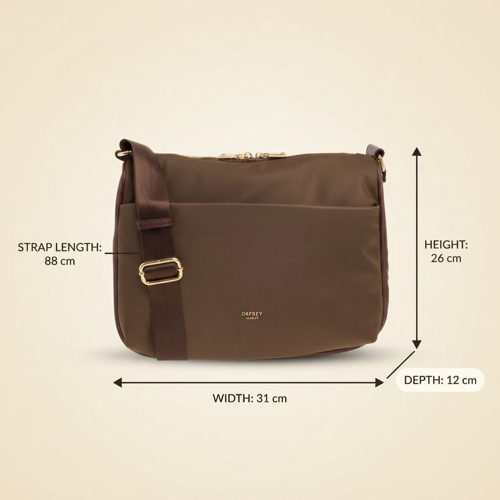 Osprey London Brown Shoulder Workbag, Nomad Zip Satchel, Minimalist Everyday
