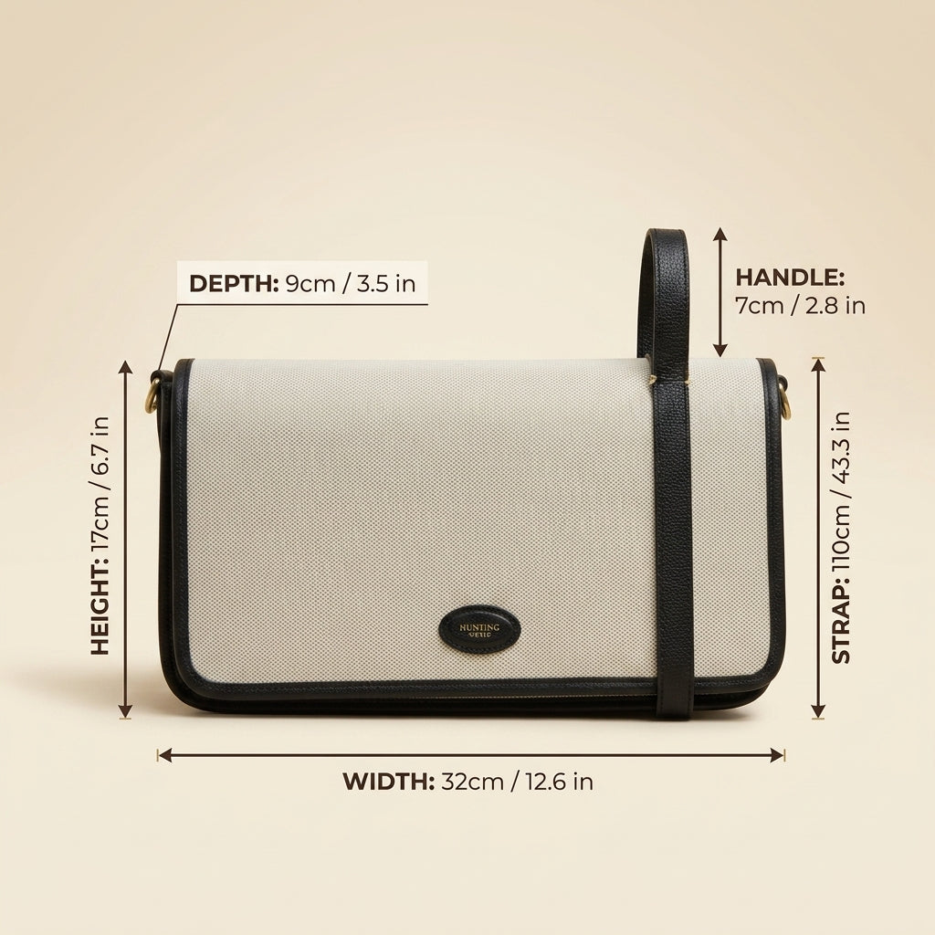 Moncrief Black Canvas Shoulder Bag, East West Laura Bag, Minimalist Everyday