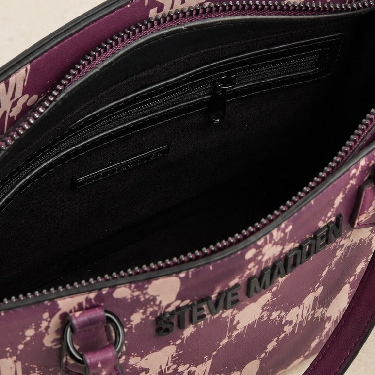 Steve Madden Purple Crossbody Bag, Dripping Heart Logo, Top Handle, Cute Gift