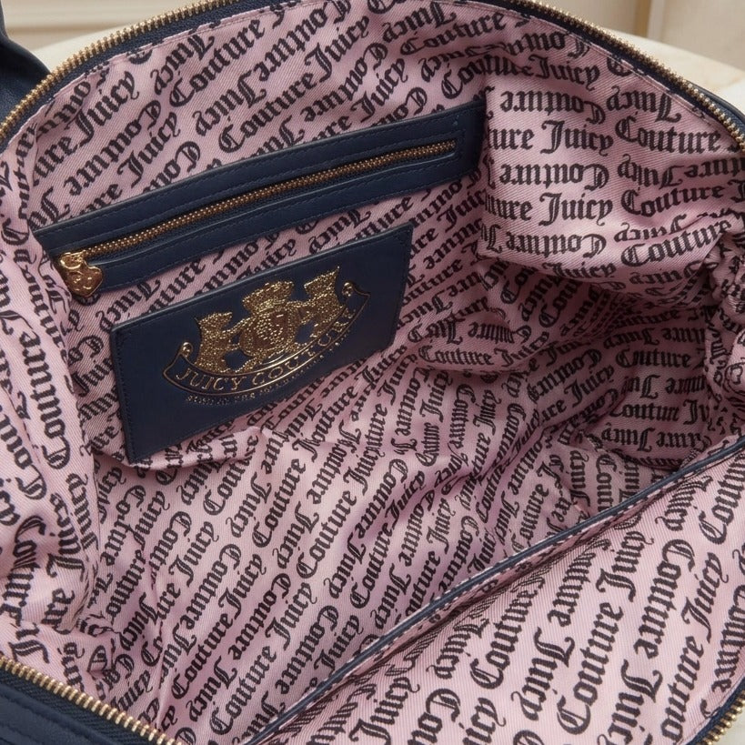 Juicy Couture Navy Quilted Tote Bag, Velour Weekender, Travel Duffel