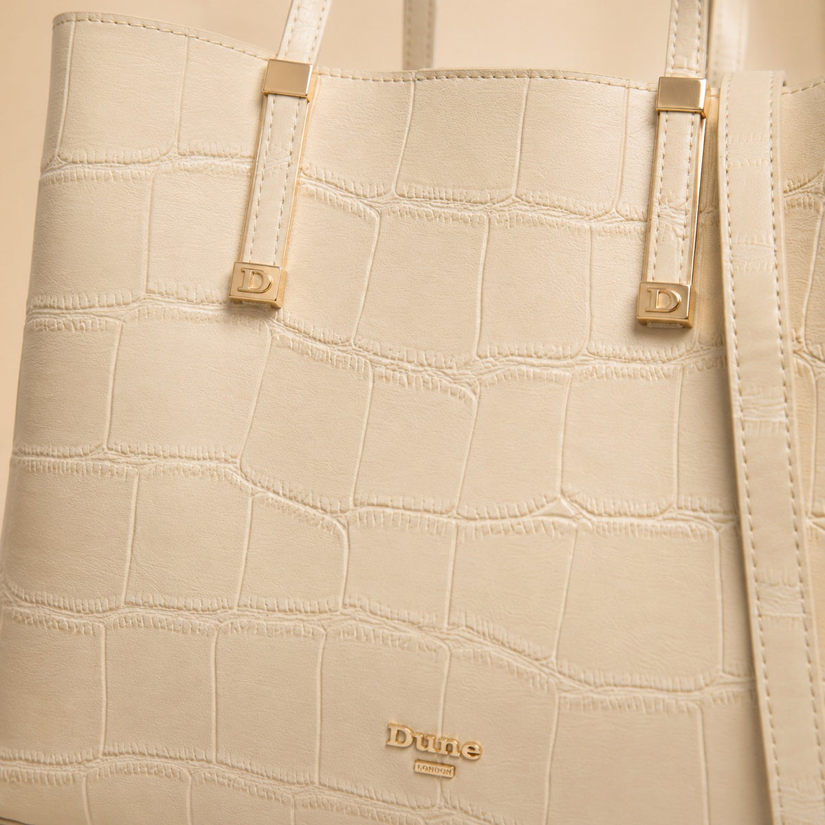Dune Beige Croc Tote Bag, Designer Everyday Handbag, Work Bag, Minimalist Gift