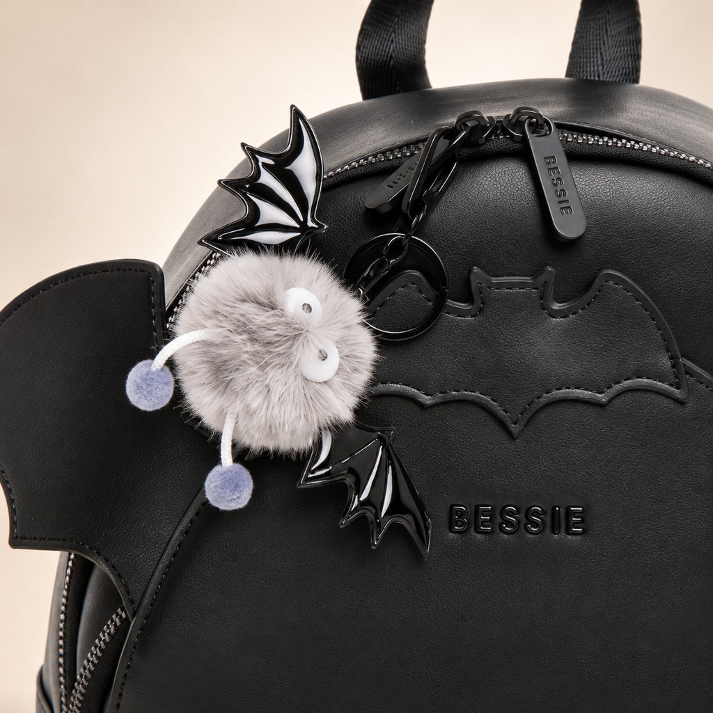 Bessie London Black Bat Backpack, Gothic Mini Bag, Halloween Backpack