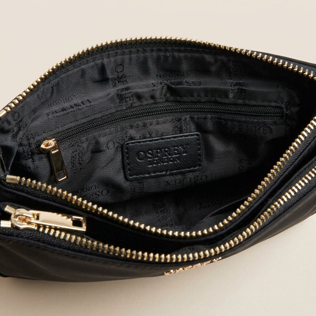 Osprey London Black Nomad Crossbody Bag, Minimalist Everyday Purse, Gift for Her