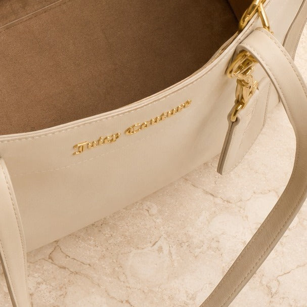 Juicy Couture Cream Lily Shopper Bag, Monogram Pouch, Tote, Gift for Her