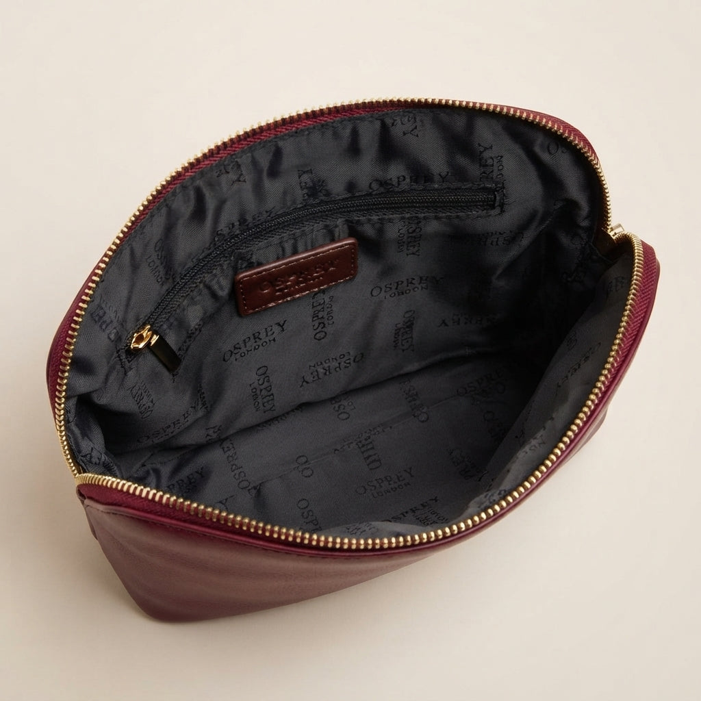 Osprey London Burgundy Nomad Bag, Nylon Crossbody, Gold Hardware