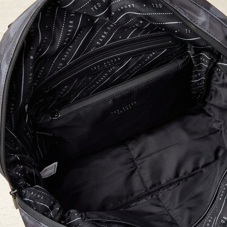 Ted Baker Sport Black Letica Backpack, Roll-Top Buckle Bag