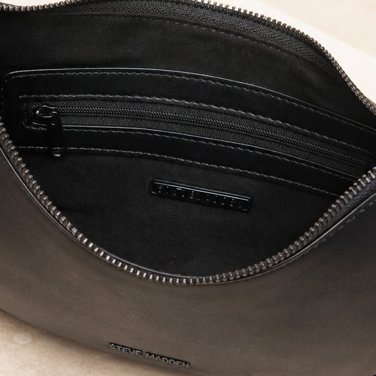 Steve Madden Black Shoulder Bag, Minimalist Everyday Purse, Chic Handbag