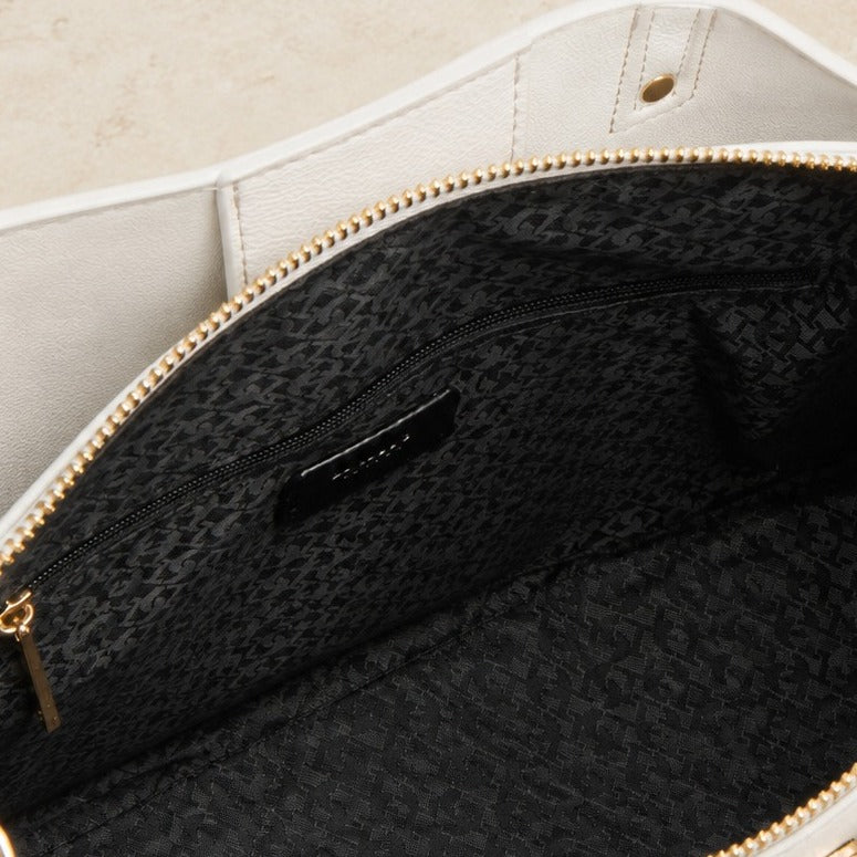 Dune London Grey Shoulder Bag, Minimalist Everyday Tote, Gold Hardware