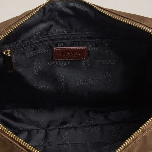 Osprey London Chocolate Shoulder Bag, Nomad Hobo Handbag, Gold Hardware