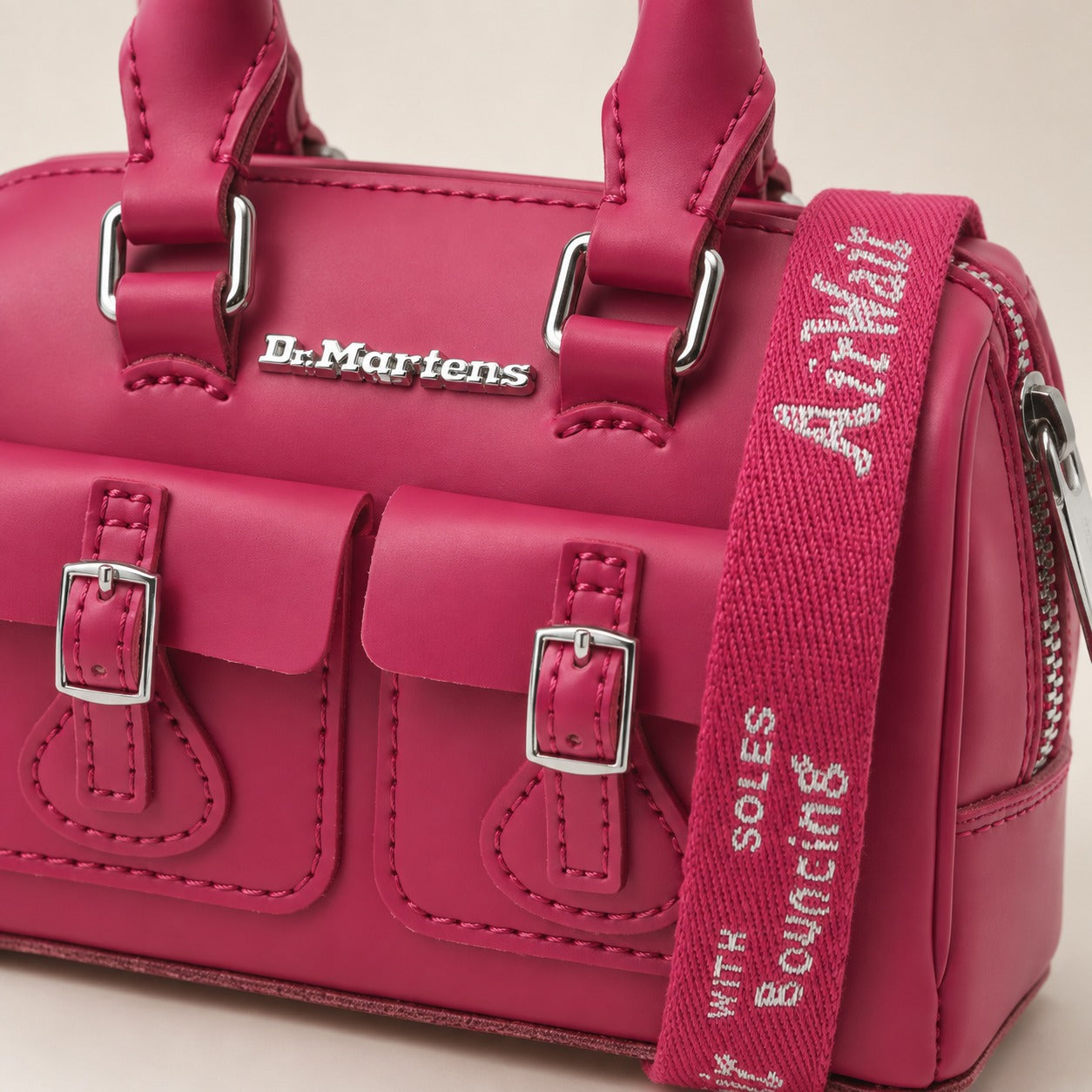 Dr Martens Fuchsia Pink Mini Cross Body Bag, Top Handle Satchel, Cute Purse