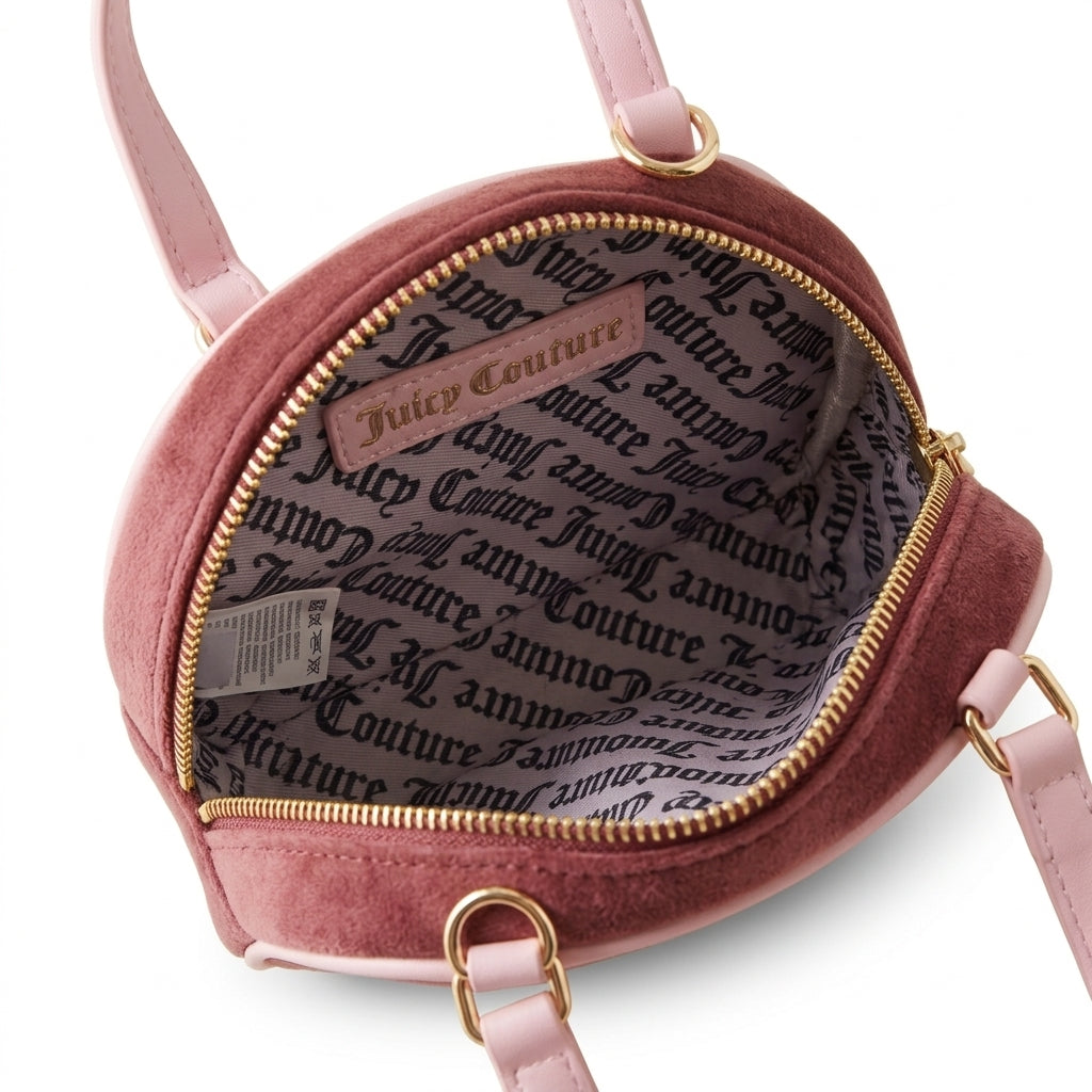 Juicy Couture Burgundy Grab Bag, Velvet Mini Crossbody, Top Handle