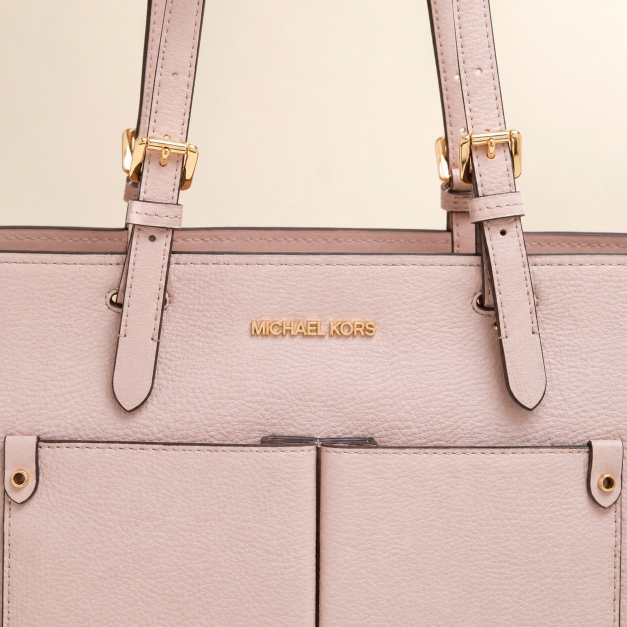 Michael Kors Powder Blush Jet Set Tote, Pink Pebbled Leather Shoulder Bag