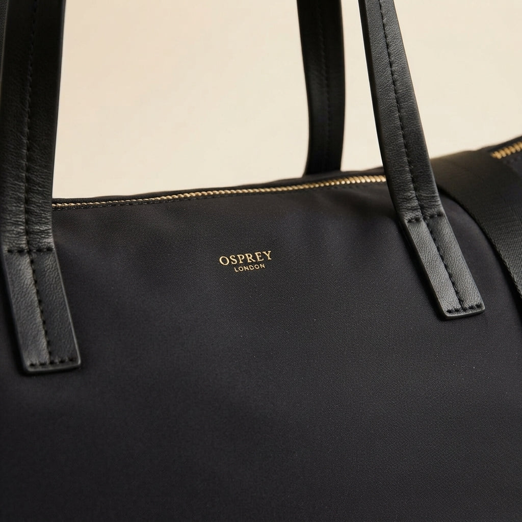 Osprey Black Nomad Workbag, Nylon Shoulder Bag, Work Tote, Minimalist Gift