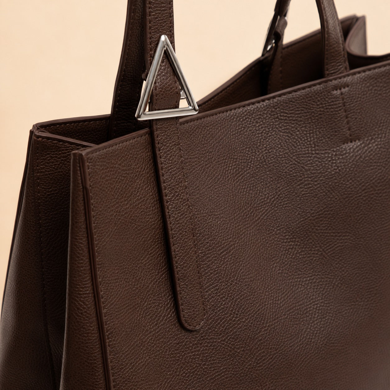 Ted Baker Brown Olivia Tote Bag, Pebbled Leather Shoulder Bag, Everyday Work Bag