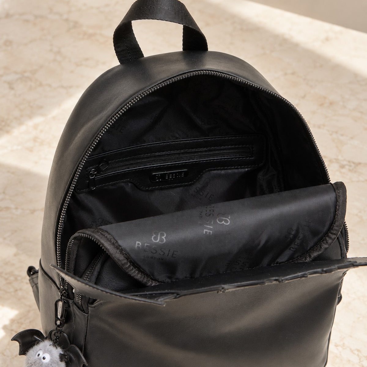 Bessie London Black Bat Backpack, Gothic Mini Bag, Halloween Backpack