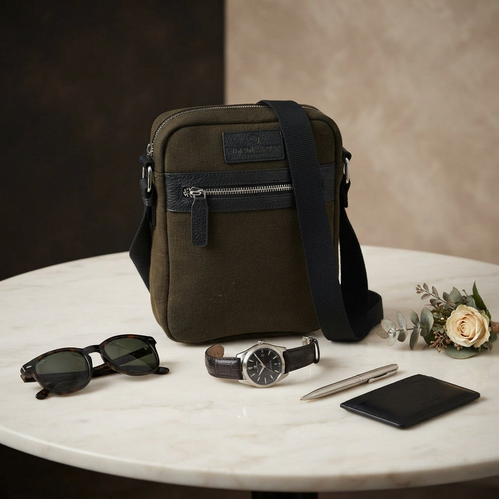 Simon Carter Dark Olive Crossbody Bag