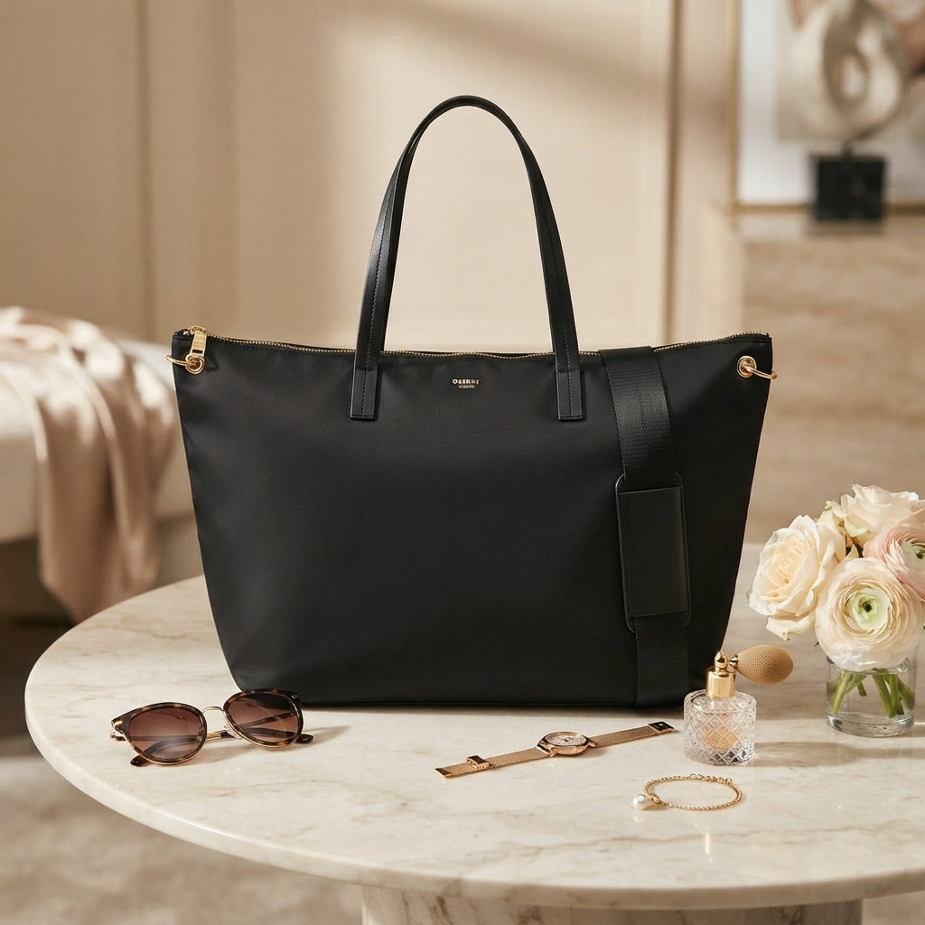 Osprey Black Nomad Workbag, Nylon Shoulder Bag, Work Tote, Minimalist Gift