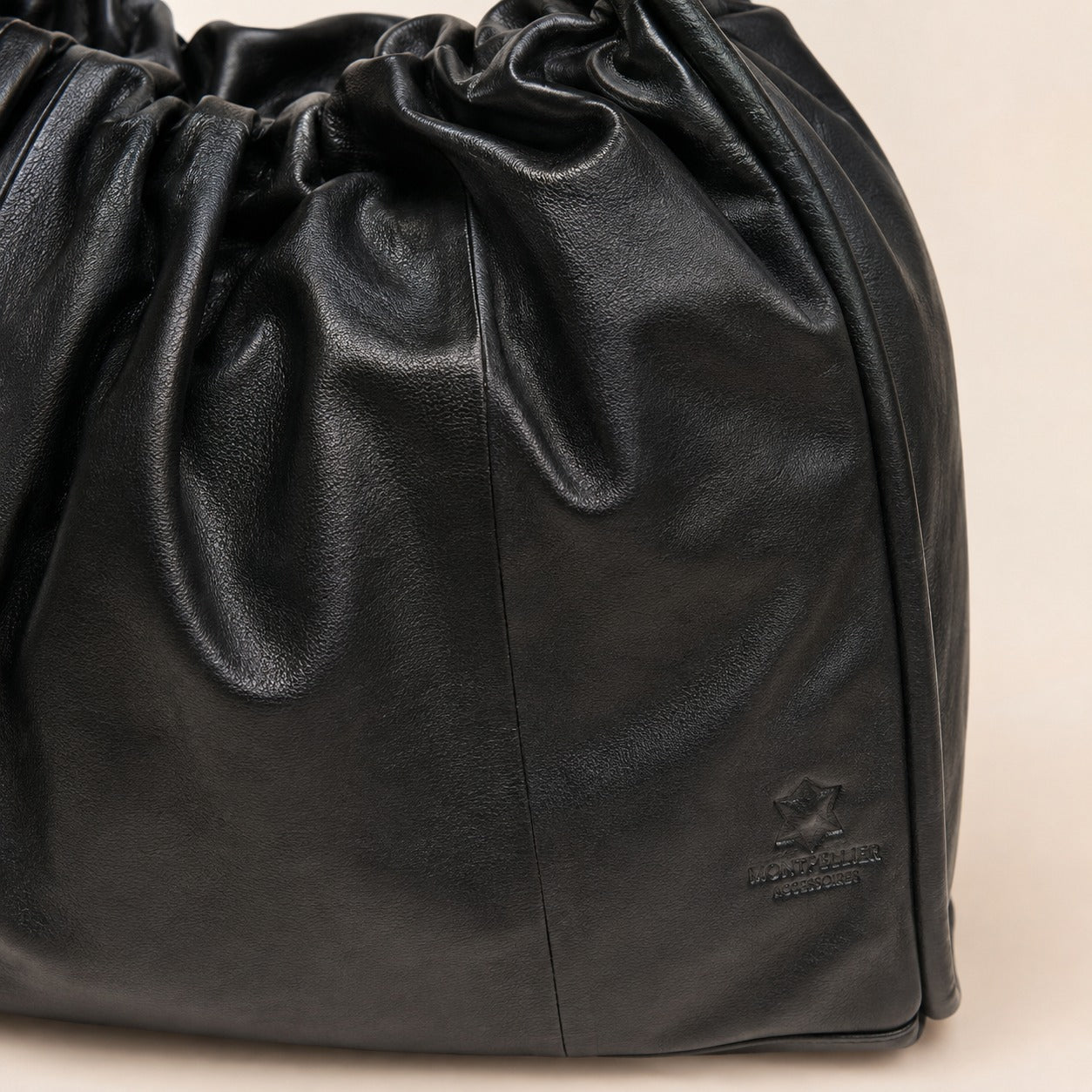 Leather Culture Black Shoulder Bag, Minimalist Everyday Hobo, Work Handbag
