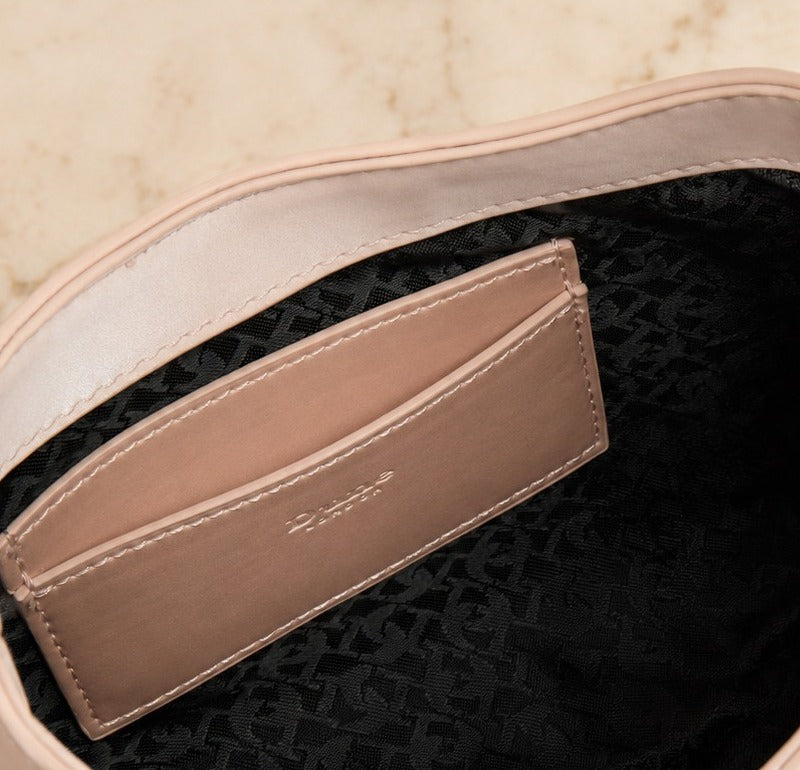 Dune London Pink Shoulder Bag, Diddydoey Woven Top Handle Bag, Gold Chain