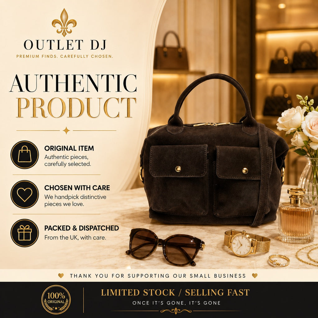 Marlon Brown Suede Satchel Bag, Two Pocket Crossbody, Gold Hardware