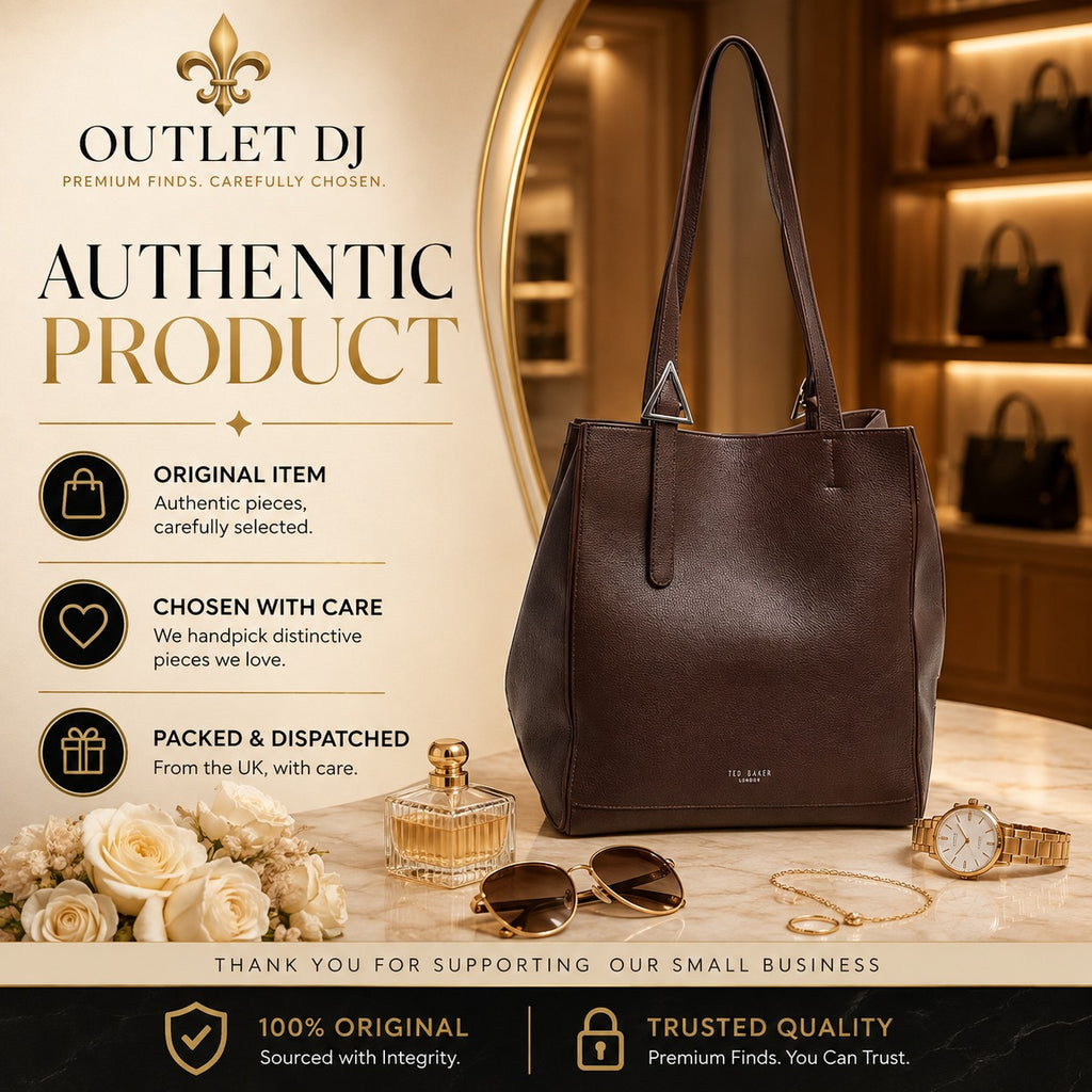 Ted Baker Brown Olivia Tote Bag, Pebbled Leather Shoulder Bag, Everyday Work Bag