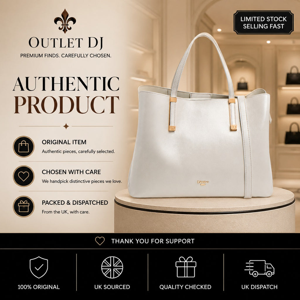 Dune London Grey Shoulder Bag, Minimalist Everyday Tote, Gold Hardware
