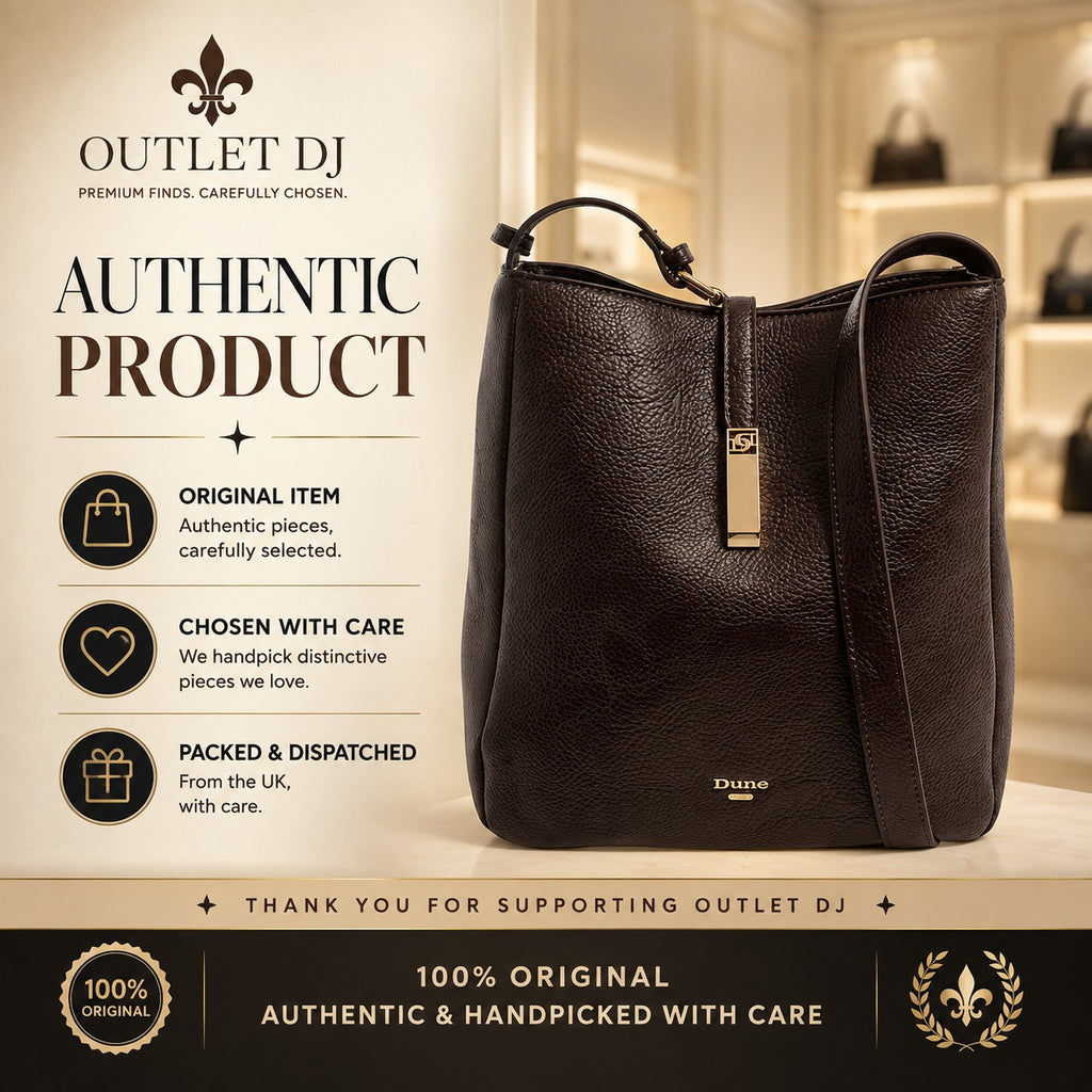 Dune London Brown Shoulder Bag, Grained Leather, Gold Hardware, Work, Everyday