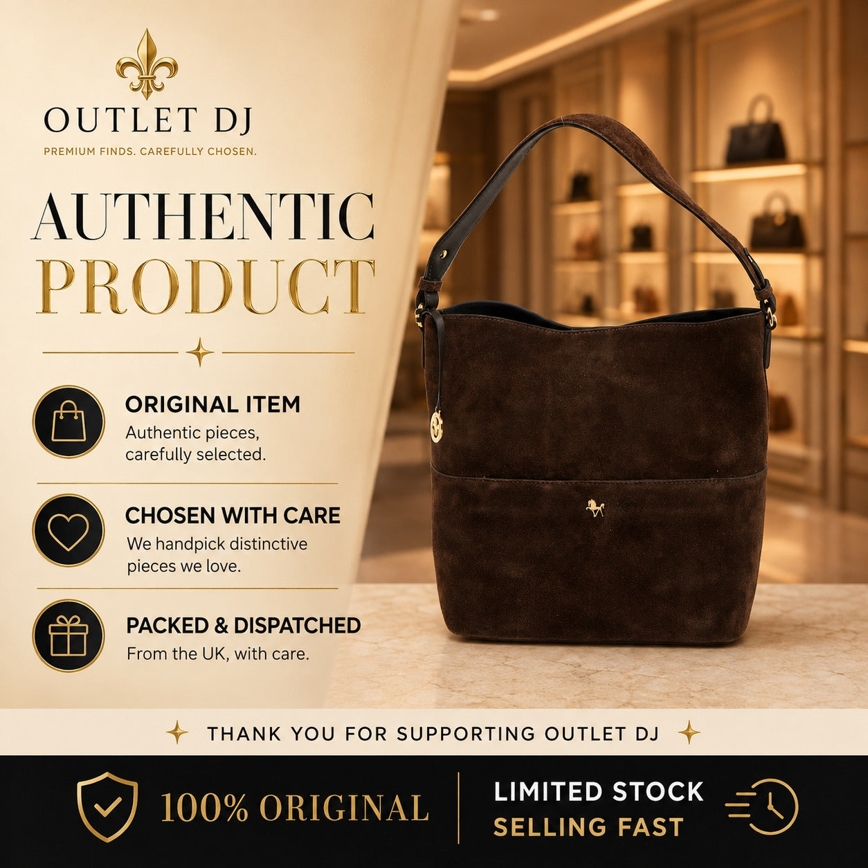 Silviano Brown Suede Shoulder Bag, Equestrian Hobo, Gold Hardware, Everyday Gift