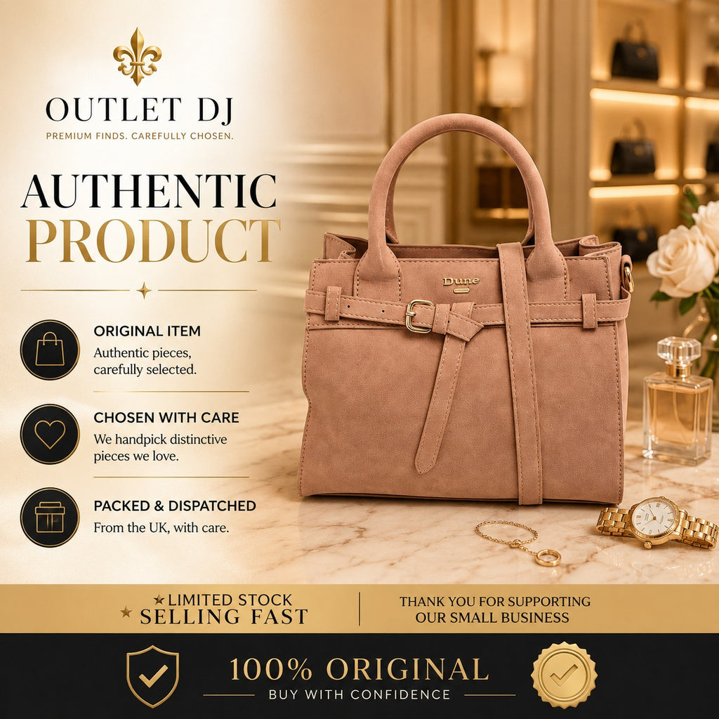 Dune London Peach Suede Satchel Bag, Gold Buckle, Everyday Handbag, Gift for Her