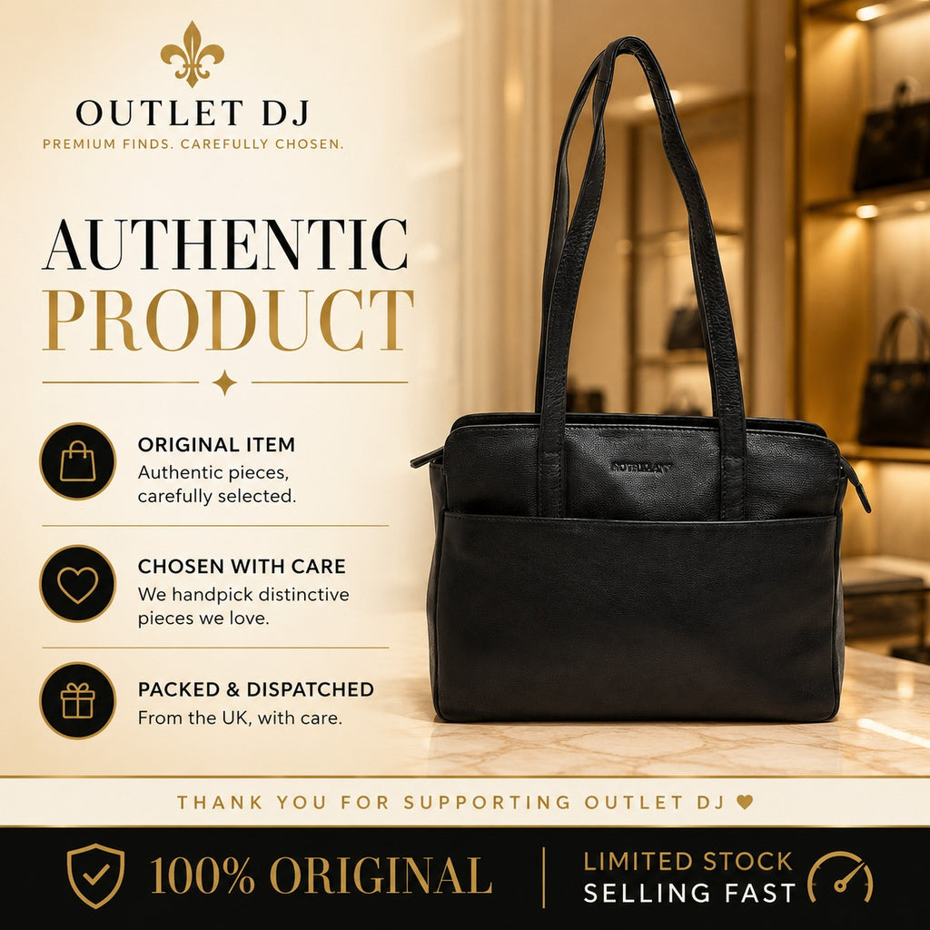 Rowallan Black Leather Handbag, Everyday Shoulder Bag, Work Tote, Minimalist